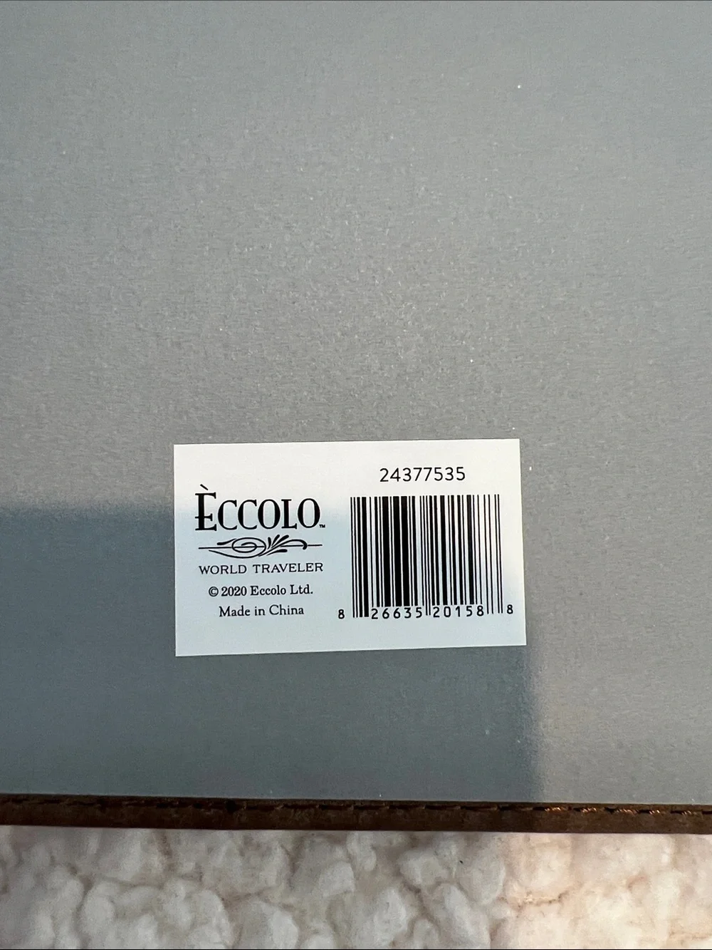 Eccolo Light Brown Traveler Notebook - 9.5” x 7.25”.  1” thick.